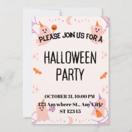 Cute Halloween Party Invitation セーブザデート