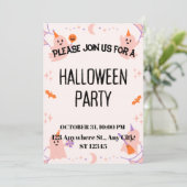 Cute Halloween Party Invitation セーブザデート (スタンド正面)