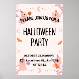 Cute Halloween Party Invitation ポスター