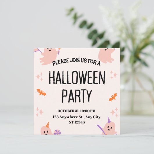 Cute Halloween Party Invitation 招待状 (スタンド正面)