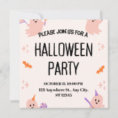 Cute Halloween Party Invitation 招待状 (正面)