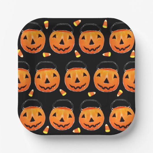 Cute Halloween Party Paper Plates ペーパープレート (正面)