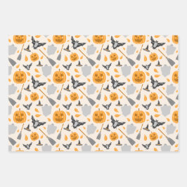Cute Halloween Pattern Wrapping Paper Sheet Sets. ラッピングペーパーシート