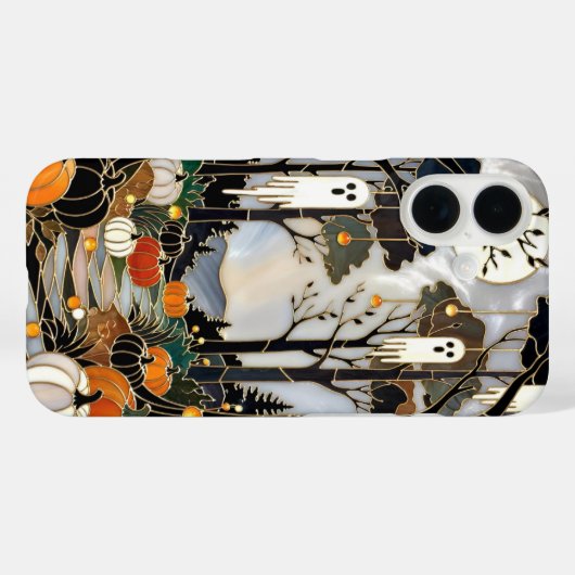 Cute Halloween Phone Case Ghost Pumpkin Forest Case-Mate iPhoneケース (裏面 (横))