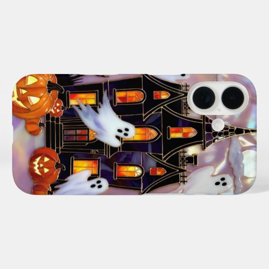Cute Halloween Phone Case Ghost Pumpkin House Case-Mate iPhoneケース (裏面 (横))