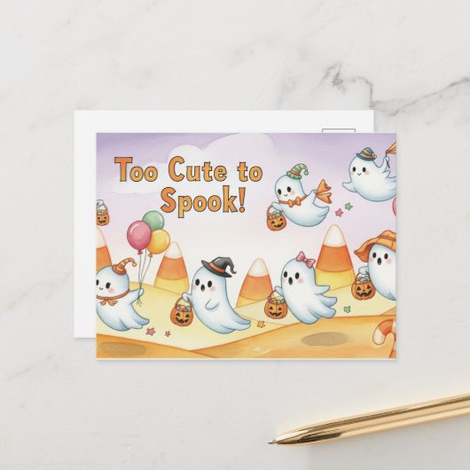 Cute Halloween Postcard ポストカード (正面/裏面インサイチュ)