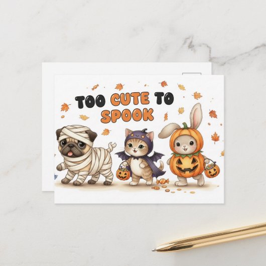 Cute Halloween Postcard ポストカード (正面/裏面インサイチュ)