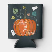 Cute Halloween Pumpkin and Ghosts Trick or Treat  缶クーラー (正面)