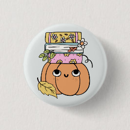 Cute Halloween Pumpkin Book Lover 缶バッジ