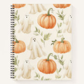 Cute Halloween Pumpkin Ghost ノートブック (正面)