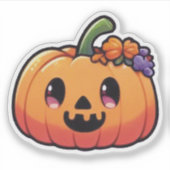 Cute Halloween Pumpkin - Kawaii Jack-o'-Lantern シール (正面)