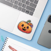 Cute Halloween Pumpkin - Kawaii Jack-o'-Lantern シール (ノートパソコンとiPhone)