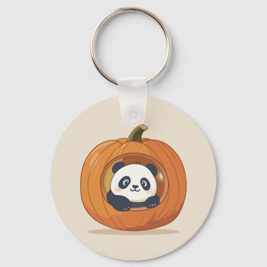 Cute Halloween Pumpkin Panda キーホルダー (正面)