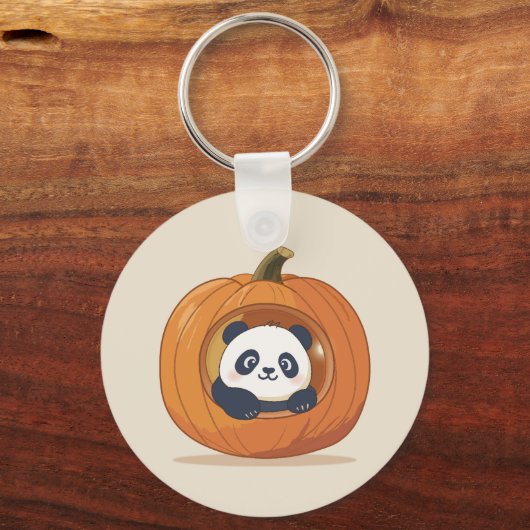 Cute Halloween Pumpkin Panda キーホルダー (正面)