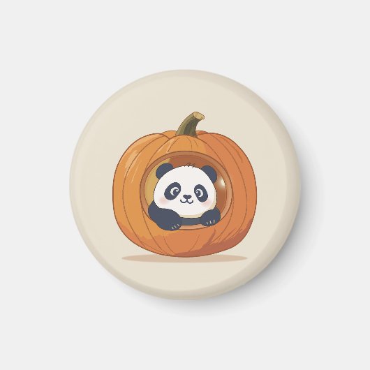 Cute Halloween Pumpkin Panda マグネット (正面)