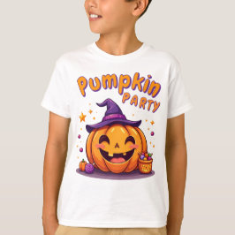 Cute halloween pumpkin party design t-shirt tシャツ
