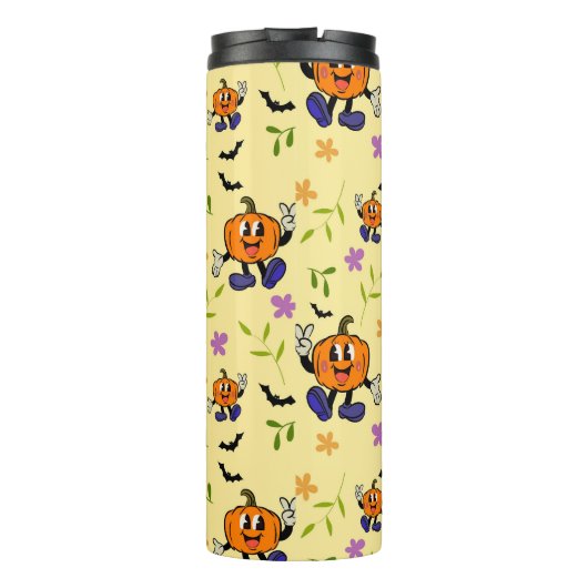 Cute Halloween Pumpkin Seamless Pattern タンブラー (裏面)