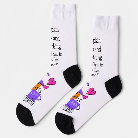 Cute Halloween Pumpkin Spice Season Socks ソックス (左)