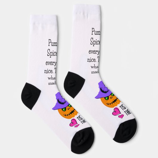 Cute Halloween Pumpkin Spice Season Socks ソックス (右)