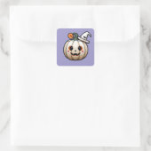 Cute Halloween Pumpkin Sticker – Kawaii Style スクエアシール (バッグ)