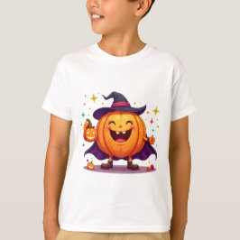 Cute halloween pumpkin witch t-shirt   tシャツ