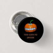 cute Halloween pumpkin with funny face 缶バッジ (正面&裏面)