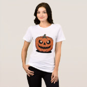Cute Halloween Pumpkin Women’s White T-Shirt トライブレンドＴシャツ (正面全面)