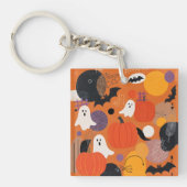 Cute Halloween Pumpkins and Ghosts キーホルダー (正面)