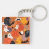 Cute Halloween Pumpkins and Ghosts キーホルダー (裏面)