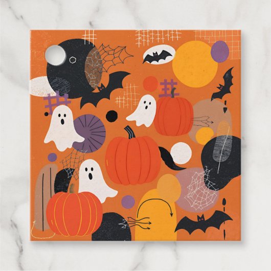 Cute Halloween Pumpkins and Ghosts フェイバータグ (正面)