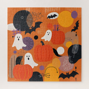 Cute Halloween Pumpkins and Ghosts 676-Piece ジグソーパズル