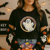Cute Halloween Retro Ghost Happy Haunting Tシャツ