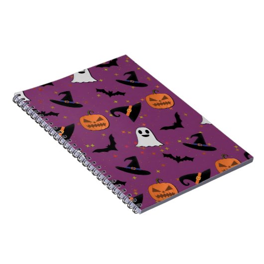 Cute Halloween Seamless Pattern ノートブック (右側)