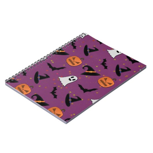 Cute Halloween Seamless Pattern ノートブック (左側)