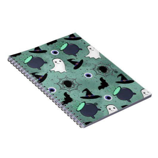 Cute Halloween Seamless Pattern ノートブック (右側)