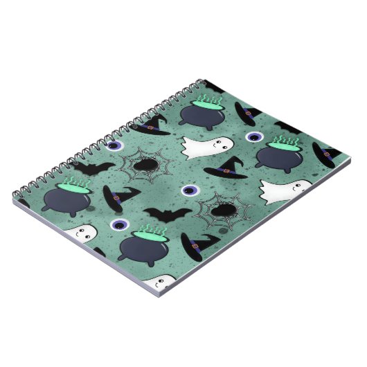 Cute Halloween Seamless Pattern ノートブック (左側)