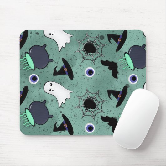 Cute Halloween Seamless Pattern マウスパッド (マウス)