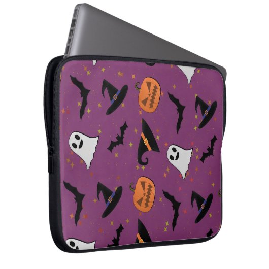 Cute Halloween Seamless Pattern ラップトップスリーブ (正面右)