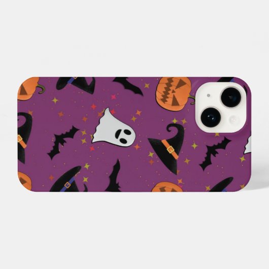 Cute Halloween Seamless Pattern  iPhoneケース (裏面横)