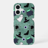 Cute Halloween Seamless Pattern iPhone 16ケース (裏面)