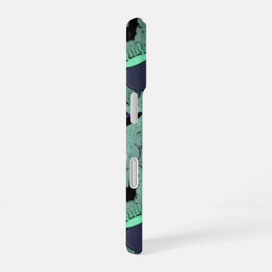 Cute Halloween Seamless Pattern iPhone 16ケース (右側面)