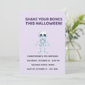 Cute Halloween Skeleton Birthday Invitation 招待状 (スタンド正面)