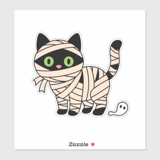 Cute Halloween Skeleton Cat Sticker シール (シート)