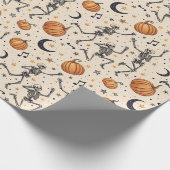 Cute Halloween Skeleton Pumpkin Fall gift ラッピングペーパー (角)