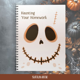 Cute Halloween Skull Face Spiral Notebook ノートブック