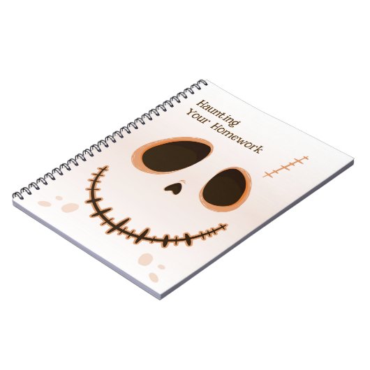 Cute Halloween Skull Face Spiral Notebook ノートブック (左側)