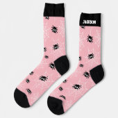 Cute Halloween Spider and Web Socks with Name ソックス (左)