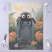 Cute Halloween Spider Illustration Decoupage 薄葉紙 (クラフト)