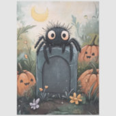 Cute Halloween Spider Illustration Decoupage 薄葉紙 (正面)
