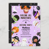 Cute Halloween Spooktacular Costume Birthday Party 招待状 (正面/裏面)